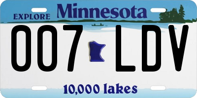MN license plate 007LDV