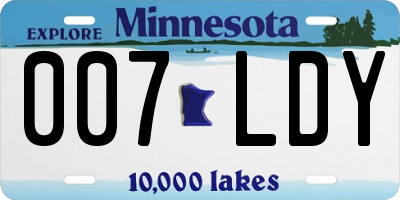 MN license plate 007LDY