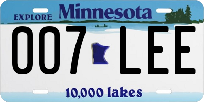 MN license plate 007LEE