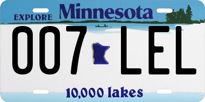 MN license plate 007LEL