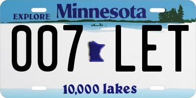 MN license plate 007LET