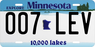 MN license plate 007LEV