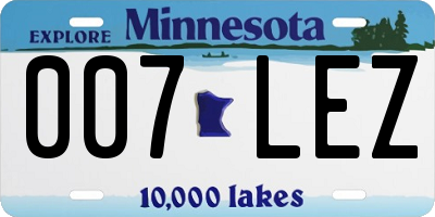 MN license plate 007LEZ