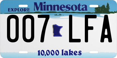 MN license plate 007LFA