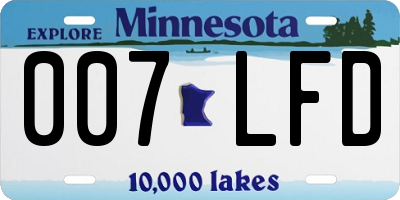 MN license plate 007LFD