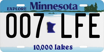 MN license plate 007LFE