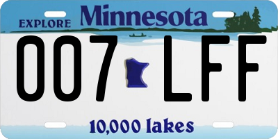 MN license plate 007LFF