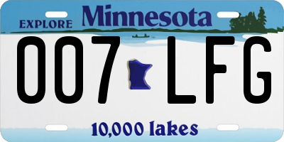 MN license plate 007LFG