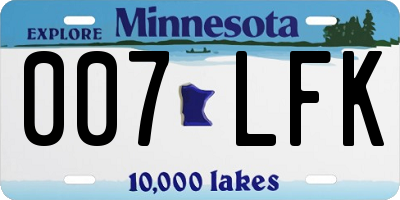 MN license plate 007LFK