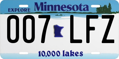 MN license plate 007LFZ