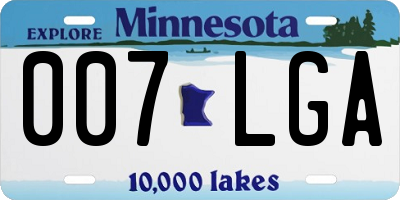 MN license plate 007LGA