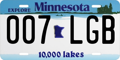 MN license plate 007LGB