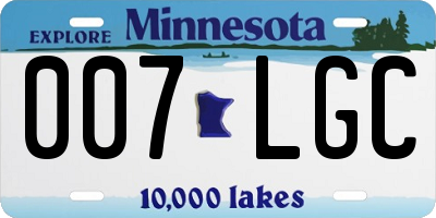 MN license plate 007LGC