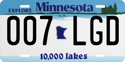 MN license plate 007LGD