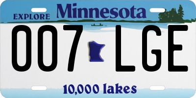 MN license plate 007LGE