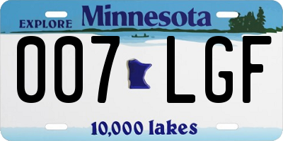 MN license plate 007LGF