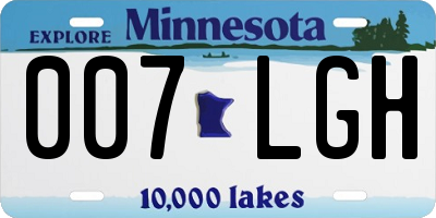 MN license plate 007LGH