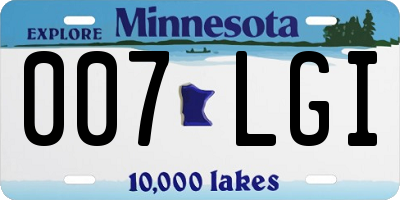 MN license plate 007LGI