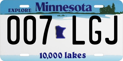 MN license plate 007LGJ