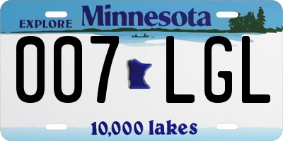MN license plate 007LGL