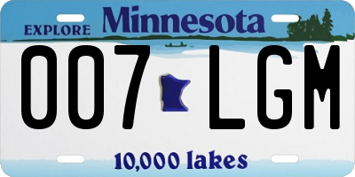 MN license plate 007LGM