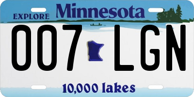 MN license plate 007LGN