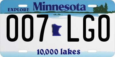 MN license plate 007LGO