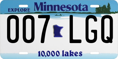 MN license plate 007LGQ