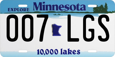 MN license plate 007LGS