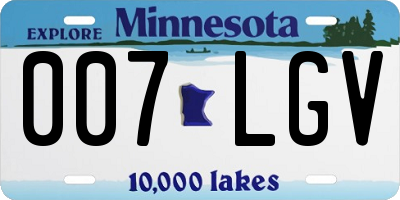 MN license plate 007LGV