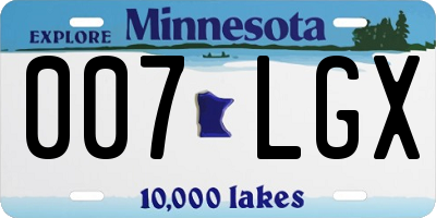 MN license plate 007LGX