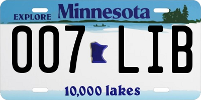 MN license plate 007LIB