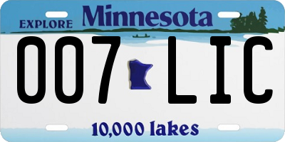 MN license plate 007LIC