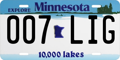 MN license plate 007LIG