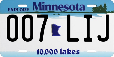 MN license plate 007LIJ