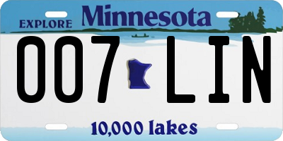 MN license plate 007LIN