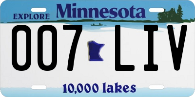 MN license plate 007LIV
