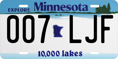 MN license plate 007LJF