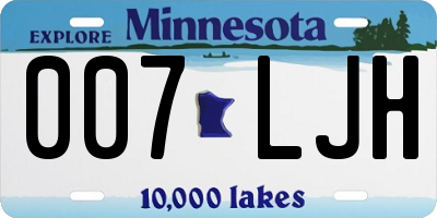 MN license plate 007LJH