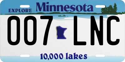 MN license plate 007LNC
