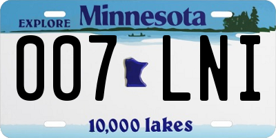 MN license plate 007LNI