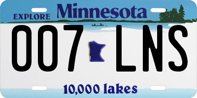 MN license plate 007LNS