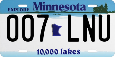 MN license plate 007LNU