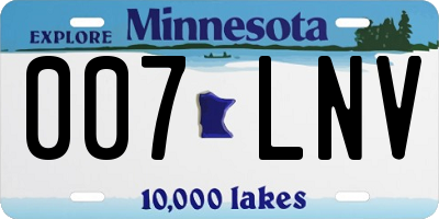 MN license plate 007LNV