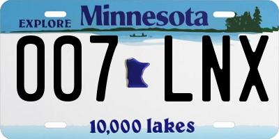 MN license plate 007LNX