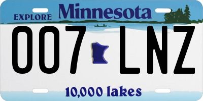 MN license plate 007LNZ