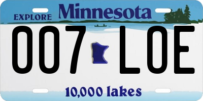 MN license plate 007LOE