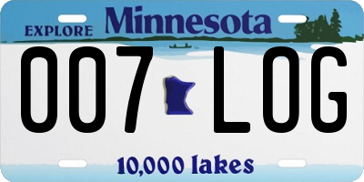 MN license plate 007LOG