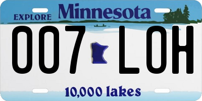 MN license plate 007LOH
