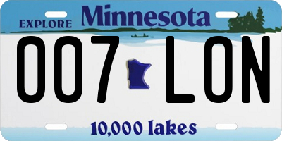 MN license plate 007LON
